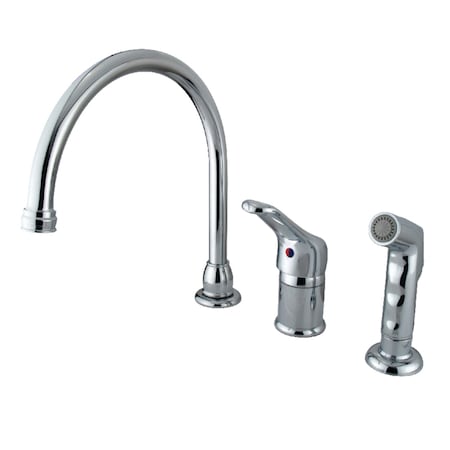 Kingston Brass KB811 Single-Handle Widespread Kitchen Faucet, Polished Chrome KB811